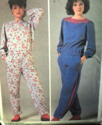 8709 STRETCH  LS PULLOVER TOP,JOG PANTS LEISURE PATTERN 14-16